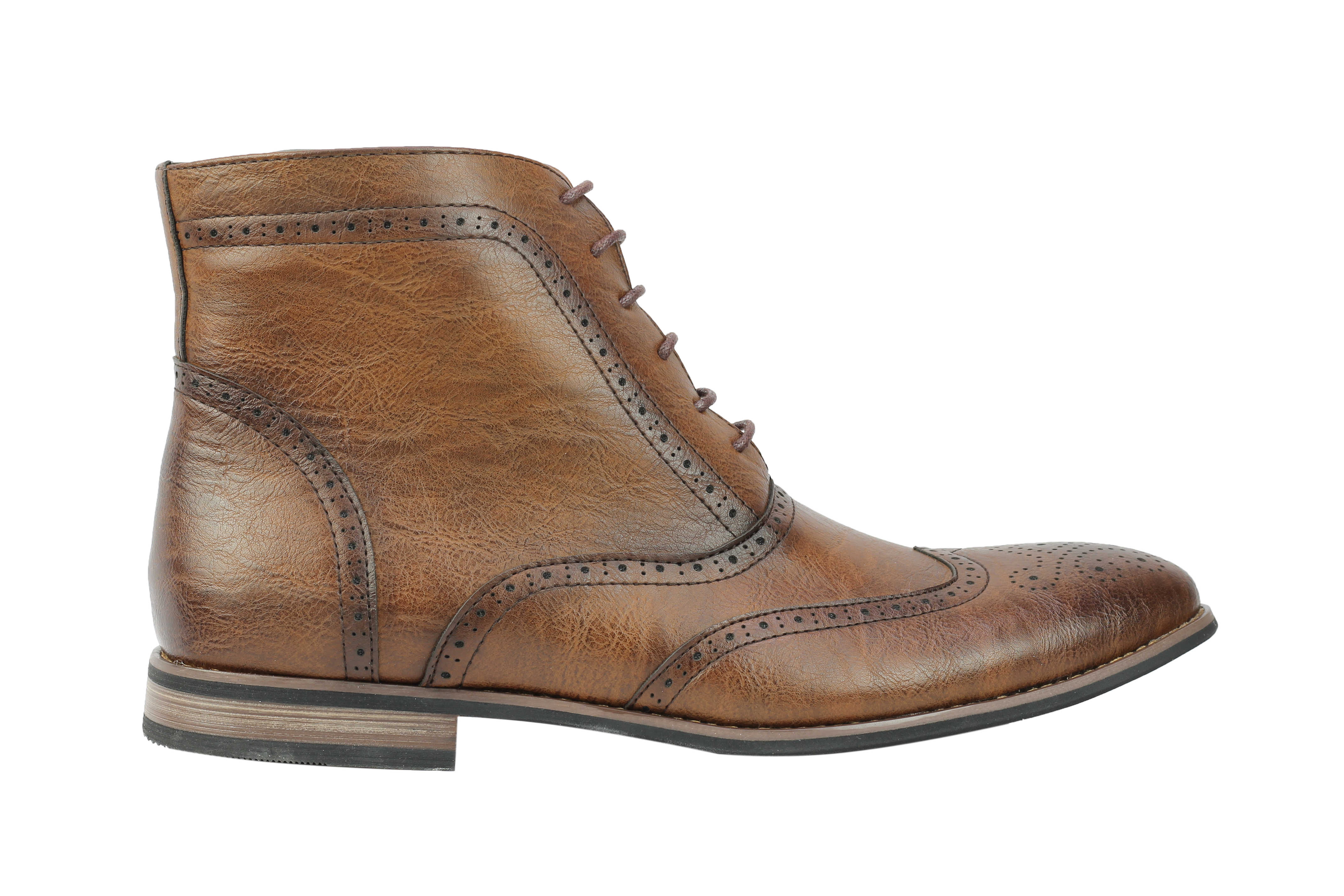 men faux leather boots